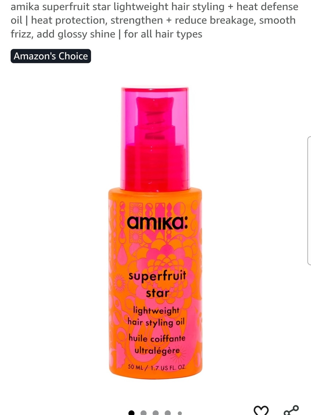 amika Superfruit Star Lightweight Hair Styling Oil NEW IN THE PACKAGE - Picture 3 of 4